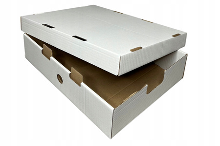 Pudełko na muffiny z wiekiem 43x32x10 cm  białe 