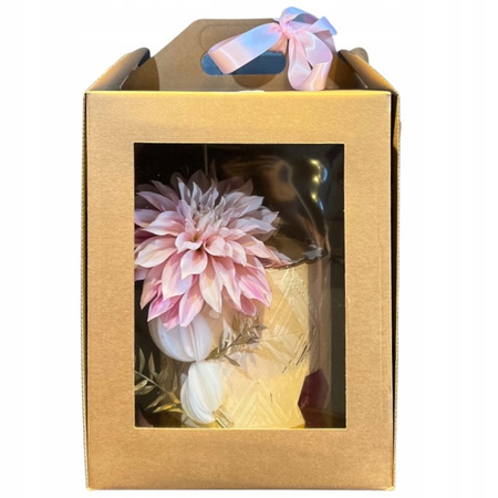 Pudełko na tort 28×28×32 cm kraft z okienkiem i rączką – opakowanie cukiernicze B2B