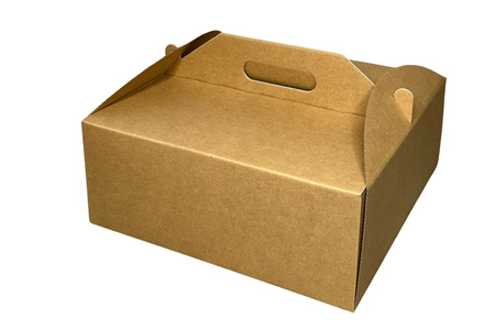 Pudełko na tort 22x22x14 cm brązowe kraft