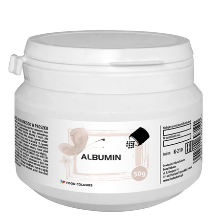 Albumina, białko jaja  w proszku FOOD COLOURS 50g