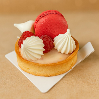 Podkład bankietowy do monoporcji kwadratowy z uchwytem 8x8 cm  biały