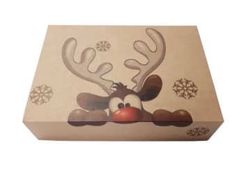 Pudełko na ciasto 25x15x8 z dekoracyjnym motywem Renifera