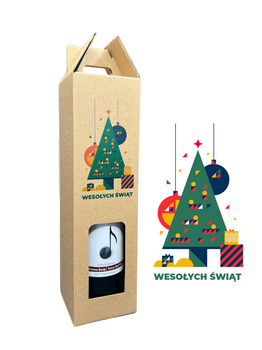 Pudełko na wino z choinką