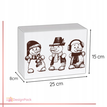 Pudełko na ciasto 25x15x8 cm z dekoracyjnym motywem Bałwanka