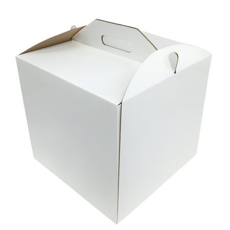 Pudełko na tort z rączką 34x34x28 cm białe