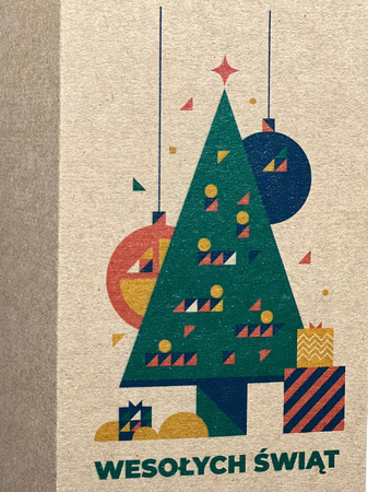 Pudełko na wino z choinką 