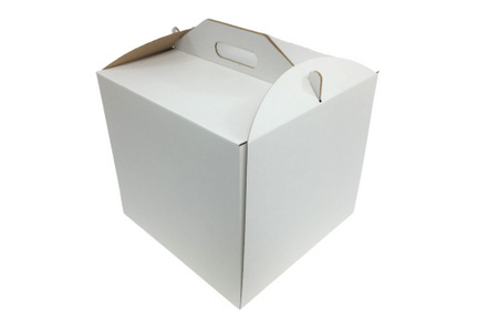 Opakowanie na tort wysoki białe 26x26x32 cm 