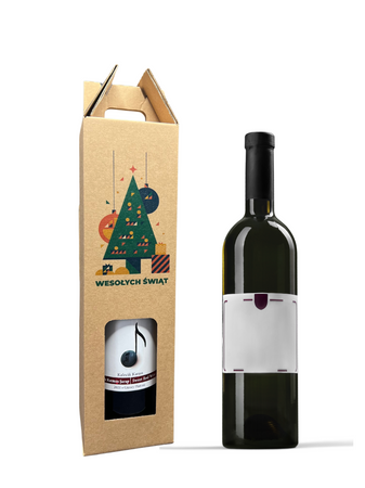 Pudełko na wino z choinką 