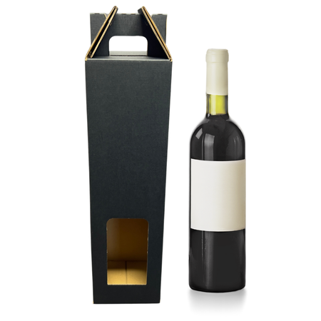 Pudełko na wino czarne kaszerowane