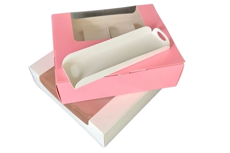 Pudełko na 6 eklerów 30x17,5x6 cm różowe
