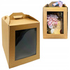 Pudełko na tort 28×28×32 cm kraft z okienkiem i rączką – opakowanie cukiernicze B2B
