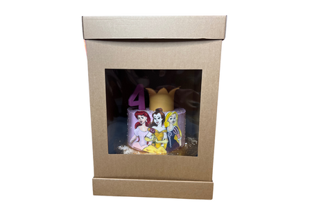 Pudełko na tort piętrowy 31x31x45 cm kraft z okienkiem