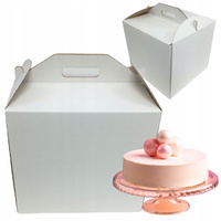 Opakowanie na tort z rączką 36x36x28 białe