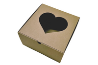 Pudełko na tort, ciasto typu sweetbox serce 25x25x14 cm brązowe kraft