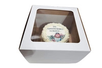 Opakowanie na tort białe  30x30x20 cm okienko 