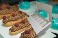 Pudełko na 6 eklerów 30x17,5x6 cm białe