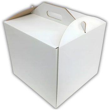 Opakowanie na tort z rączką 26x26x26 białe