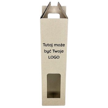 Opakowanie na wino z rączką 8,5x8,5x32 cm z wycięciem laserowym