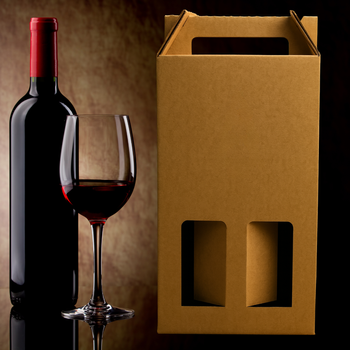 Opakowanie na 2 wina z rączką 180x85x320 mm kraft